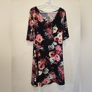 Soft and flattering fit and flare floral dress size XL